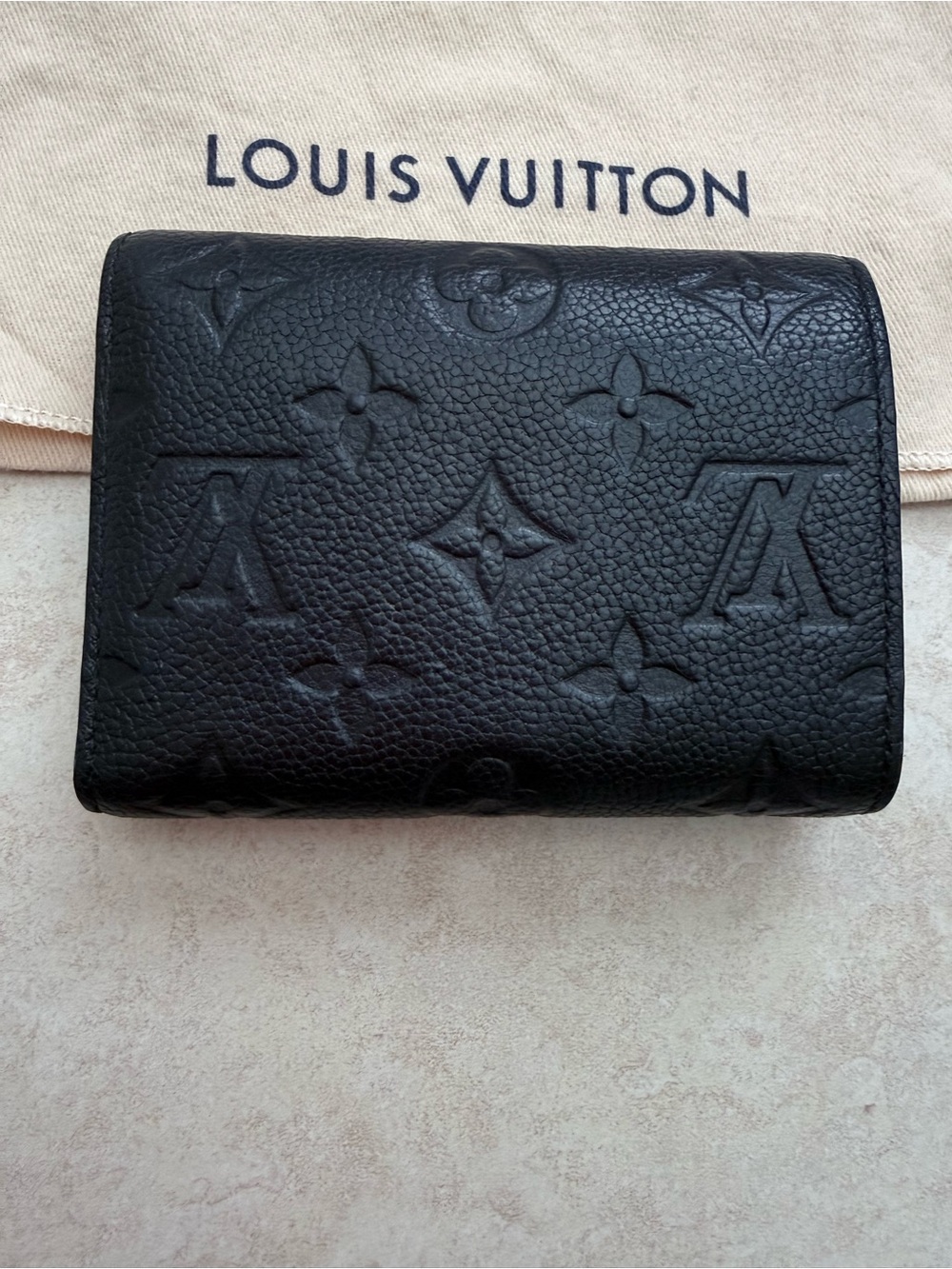 Louis Vuitton Black Monogram Embossed Victorine Wallet with Gold Snap - Picture 4 of 11